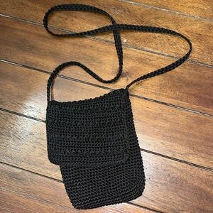 Black Woven Satchel w/ Braided Strap